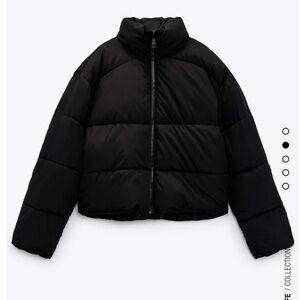 ZARA WATER AND WIND PROTECTION CROPPED PUFFER JACKET